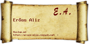 Erőss Aliz névjegykártya